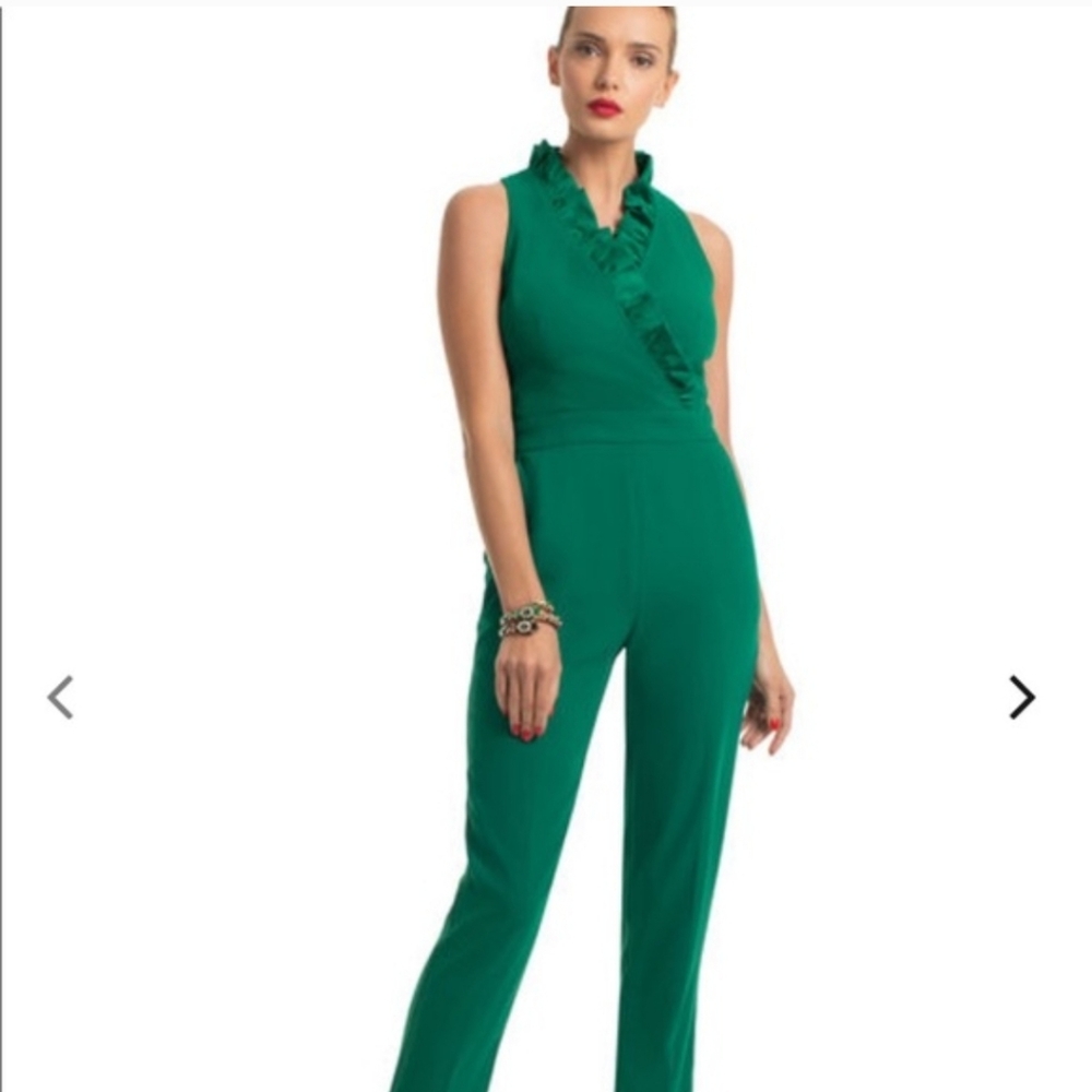 Trina Turk Pink Lady Jumpsuit Emerald